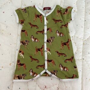 Milkbarn dog print romper